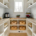 An organized pantry featuring wooden shelves and storage baskets, providing ample space for kitchen essentials
